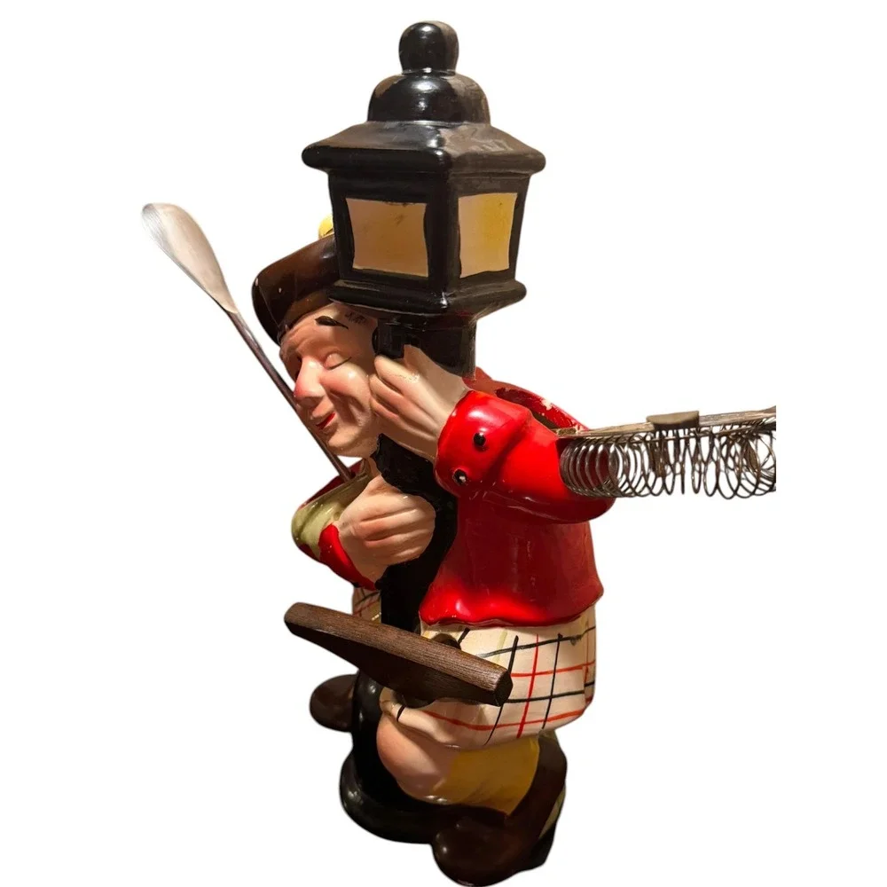 Vintage Kitsch Barware Figurine Cocktail Pick Holder Lamp MCM Retro Whimsical